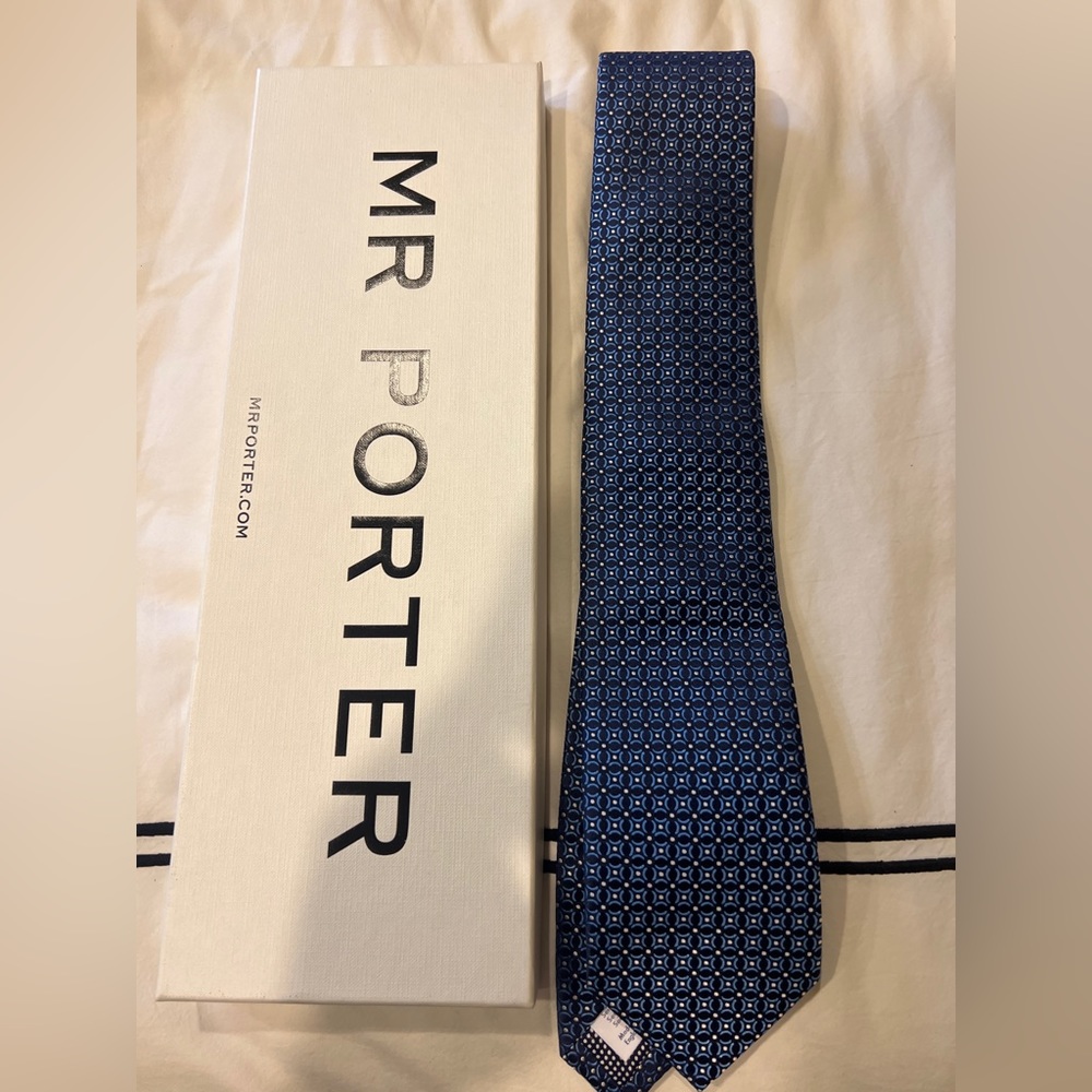 Eton blue patterned tie